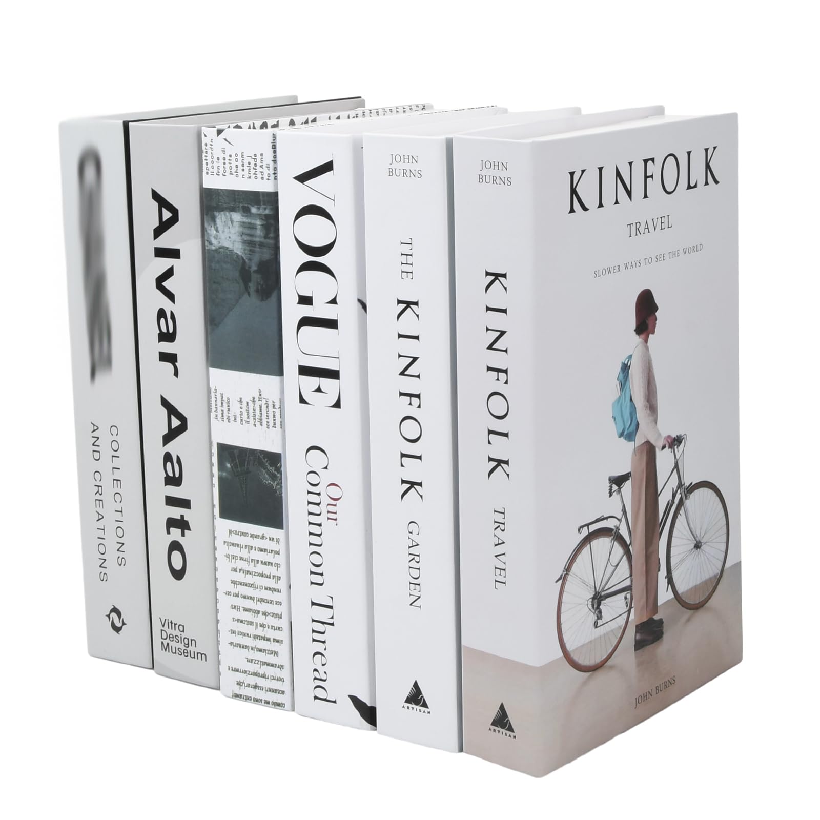 Fashion Fake Book Set, 6 PCS Stacked Faux Books, Modern Decorative Book, Foldable Display Fake Books, Hardcover Fake Books for Home/Coffee Table/Bookshelf, to Create a Sophisticated Atmosphere