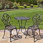 Best Choice Products Outdoor Patio Furniture Tulip Design Cast Aluminum 3 Piece Bistro Set in Antique Copper