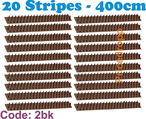 Garden Fence Spikes For Pests Intruders Birds Cats (20 Strips - 400cm 2 Block) by My Garden Path