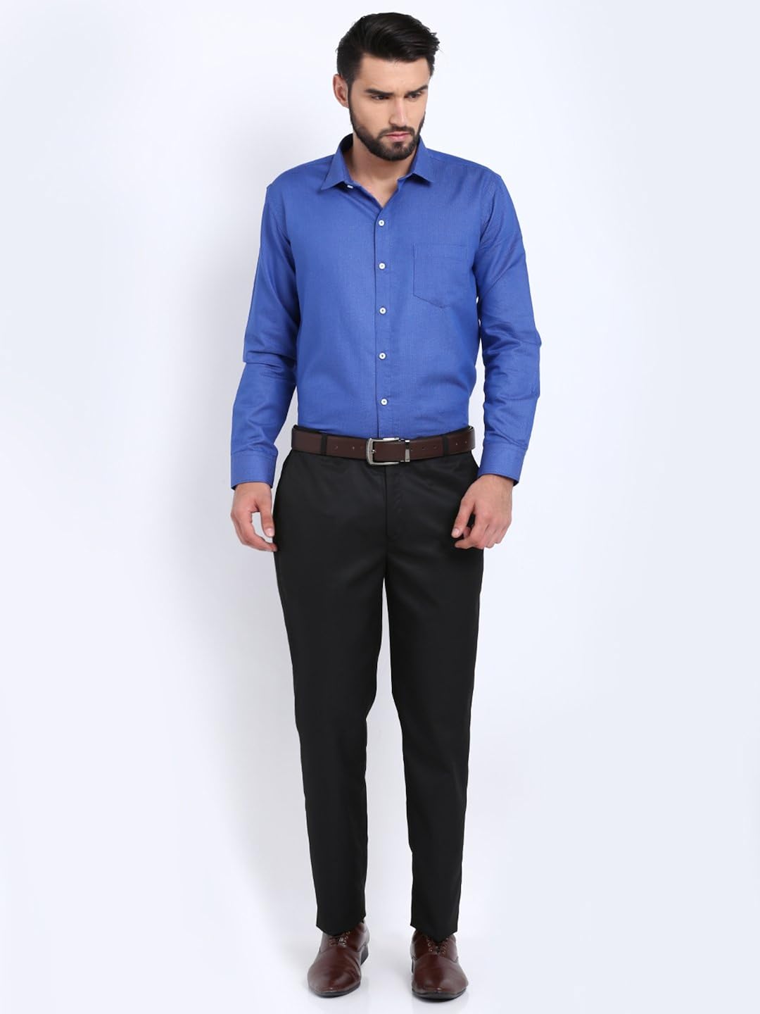 m express men's slim fit formal trousers