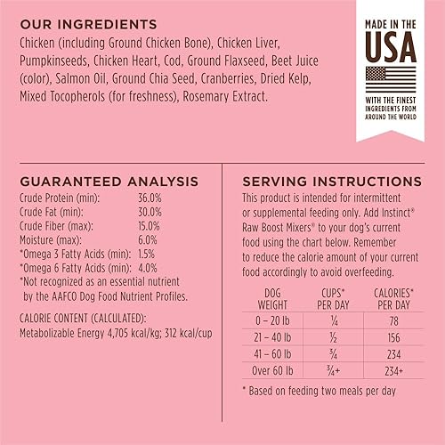 Instinct Raw Boost Mixers Freeze Dried Raw Dog Food Topper, Grain