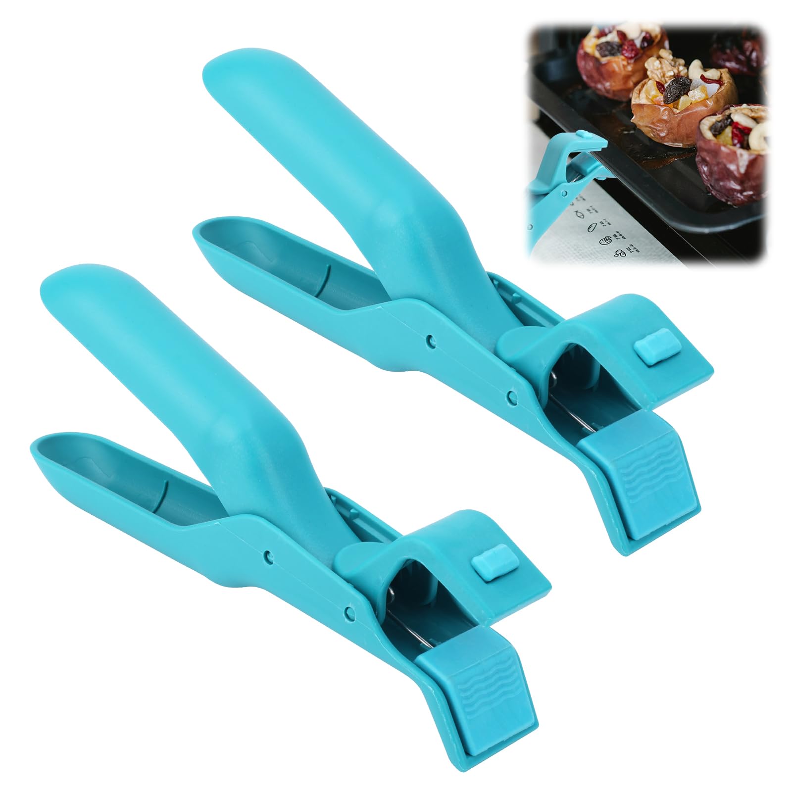 Photo 1 of 2pcs Anti-Scald Bowl Holder Clips, Multifunctional Hot Plate Gripper Silicone Anti Bowl Dish Plate Pizza Pan Gripper Heat Clips Tongs Clamp for Pots Bowls Plates Cooking (Blue)