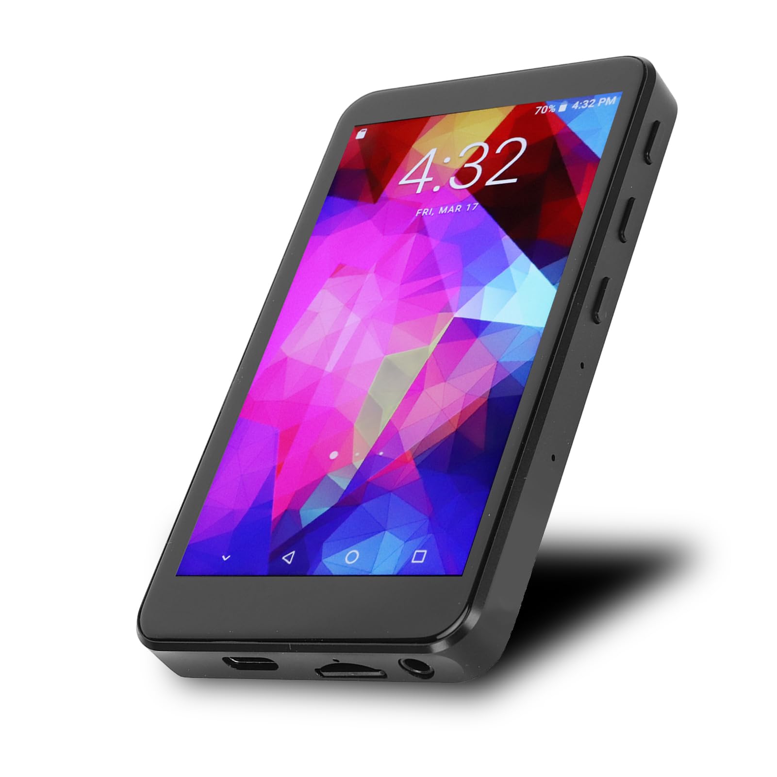 MP4 Player, BT WiFi HD Touch Screen Noise Reduction Voice Activated Music Recorder, with Earphone Memory Card Charging Cable, for Android (M26B (Quad Core) 8GB)