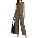 Casly Lamiit Women's 2 Piece Outfit Spring 2026 Sleeveless Suit Vest and Wide Leg Pants Business Casual Travel Blazer Sets