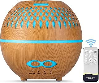 tronisky Aroma Diffuser 400ml, Luftbefeuchter Ultraschall Duftlampe mit 7 Farben LED, BPA-Frei Aromatherapie Ätherische Öle Diffuser Raumbefeuchter für Schlafzimmer, Büro, Yoga, SPA - Braun