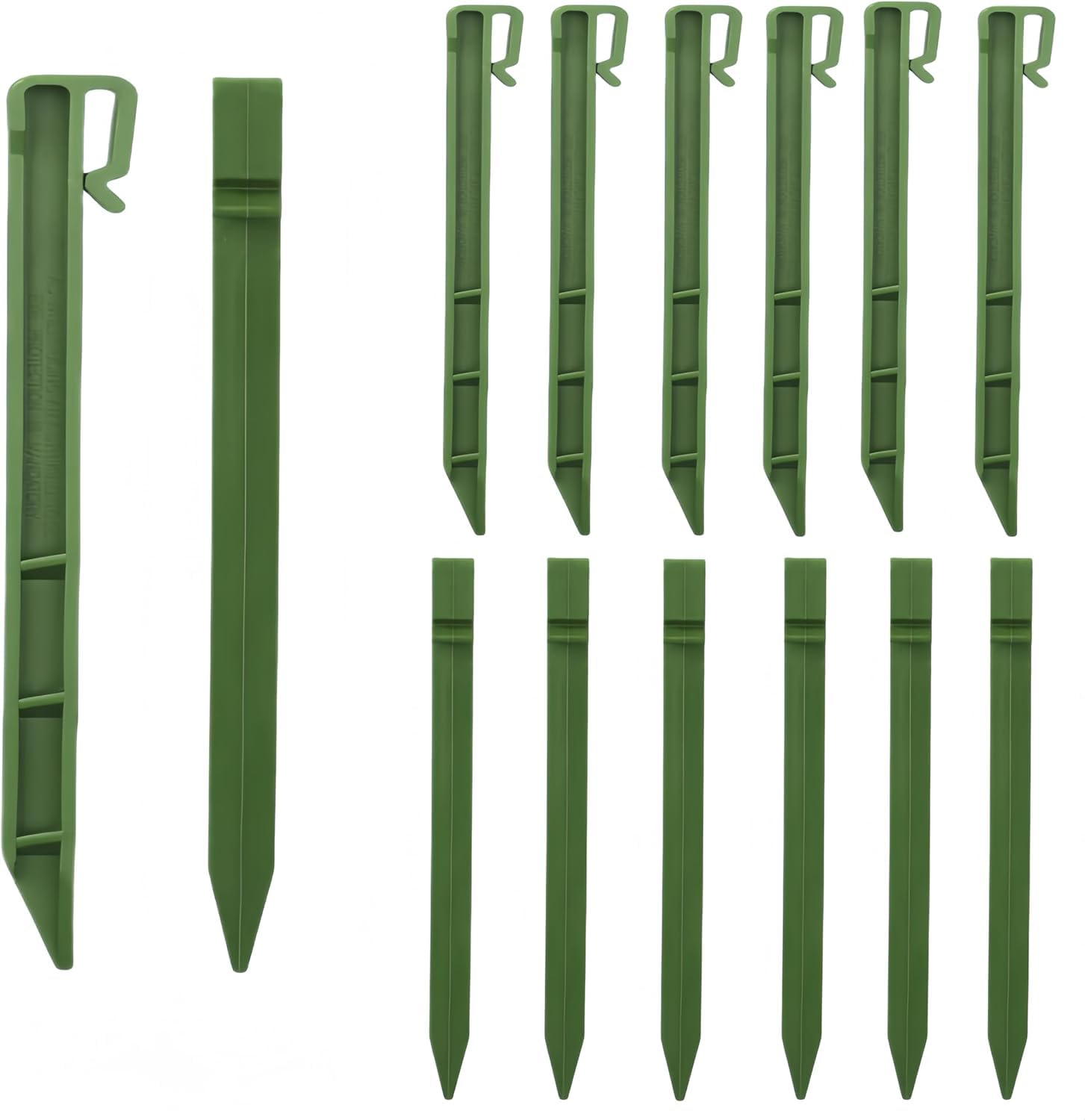 30 Pack Landscape Edging Pegs CAASFOOY 24.5cm Plastic Anchor Pegs for Patio Edging and Garden Tents (Green)