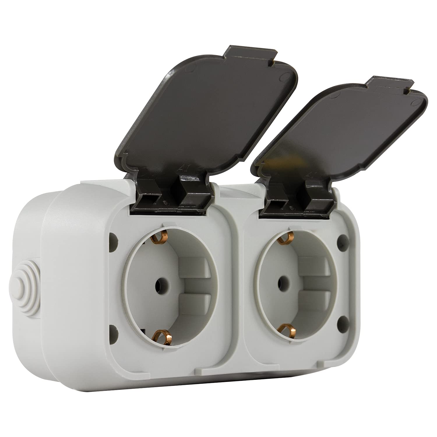 REV Ritter 0510226777 Standard Double G Socket IP44 Grey