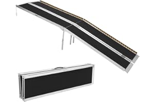 MOCHALIGHT 9FT Portable Wheelchair Ramp, Wheel Chair Ramp, Non-Slip Aluminum Wheelchair Ramp, 600lbs Weight Capacity for Home, Doorways, Curbs, Steps