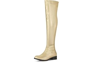 Allegra K Women's Thigh High Boots Low Block Heel Fashion Over the Knee High Boots