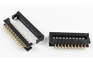 Connectors Pro 25-Pack IDC 2X10 20 Pins 2.54mm 0.1" Pitch Male Transition Dual Row Plugs for 1.27mm 0.05" Flat Ribbon Cable FD 20P 25-PK