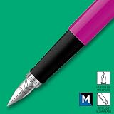 Parker Jotter Originals Fountain Pen Classic Magenta Medium Nib Blue Black Ink view 3