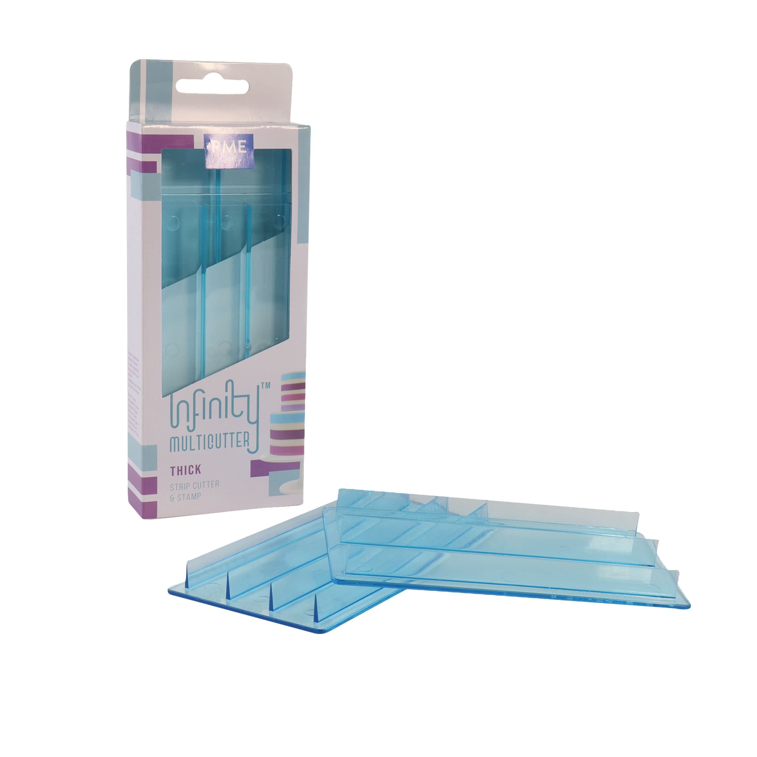 PME IMC210 Infinity MultiCutter-Thick Stripes, Set of 2, Plastic, Blau