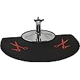 LCL Beauty 1/2" Semi Circle Anti Fatigue Beauty Barber Floor Mat with Red Salon Scissor Design