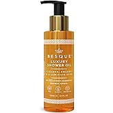 Besque Luxury Shower Oil, 5.1 FL OZ, Natural Hydrating Body Wash for Women with Sweet Almond, Rosehip & Evening Primrose & Vitamin E, Gentle Oil Cleanser for Sensitive, Dry & Aging Skin - Pack of 1