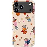 DEENAKIN for iPhone 17 Pro Case Cute,Aesthetic Circus Cat Colorful Clown Kitten Fun Phone Case, Compatible with Magsafe, Trendy Retro Western Protective Slim Silicone Phone Cover for Women Girls