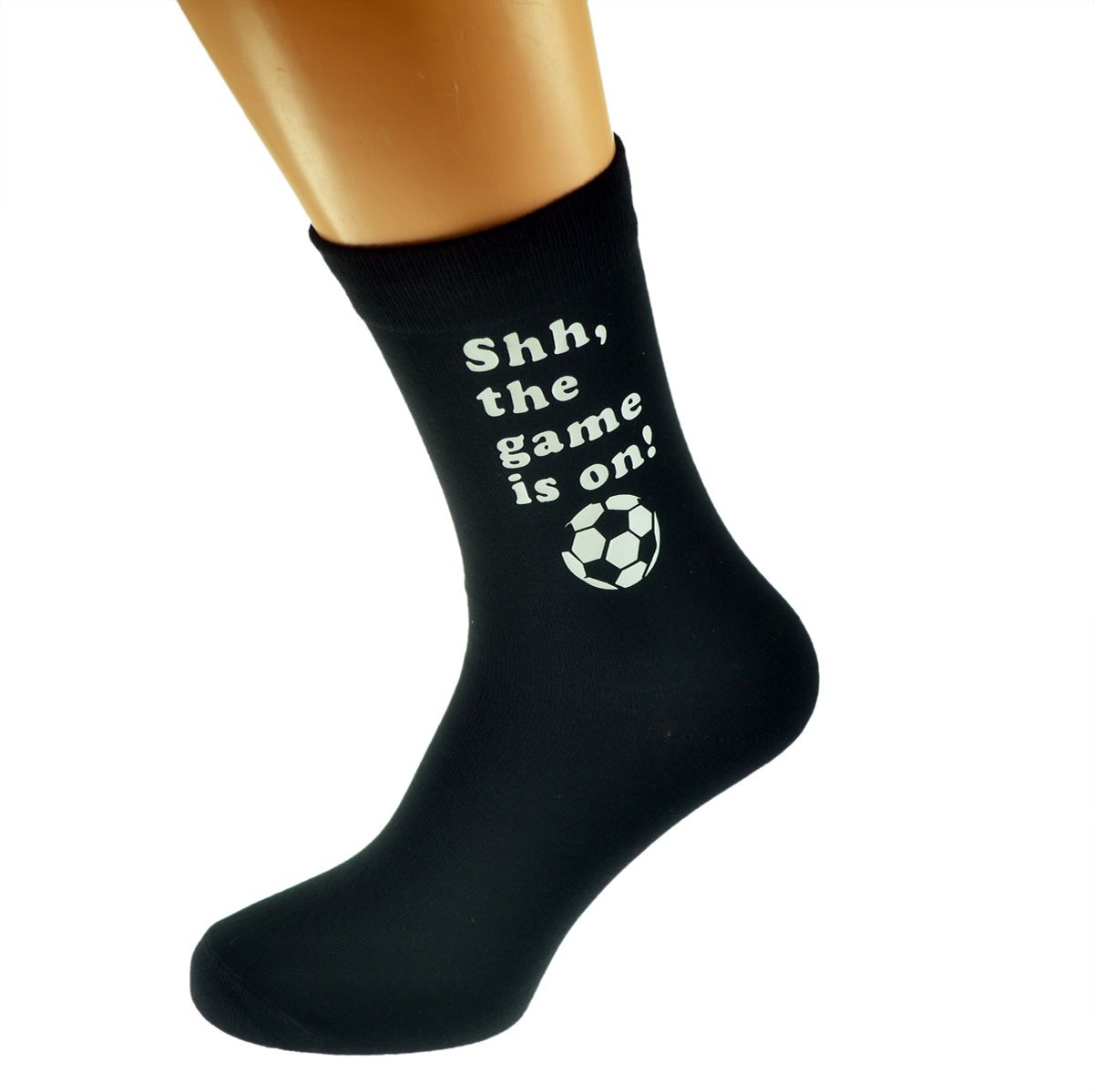 Shh the game is on Football Fan Mens Black Socks Size UK 612 Euro 39