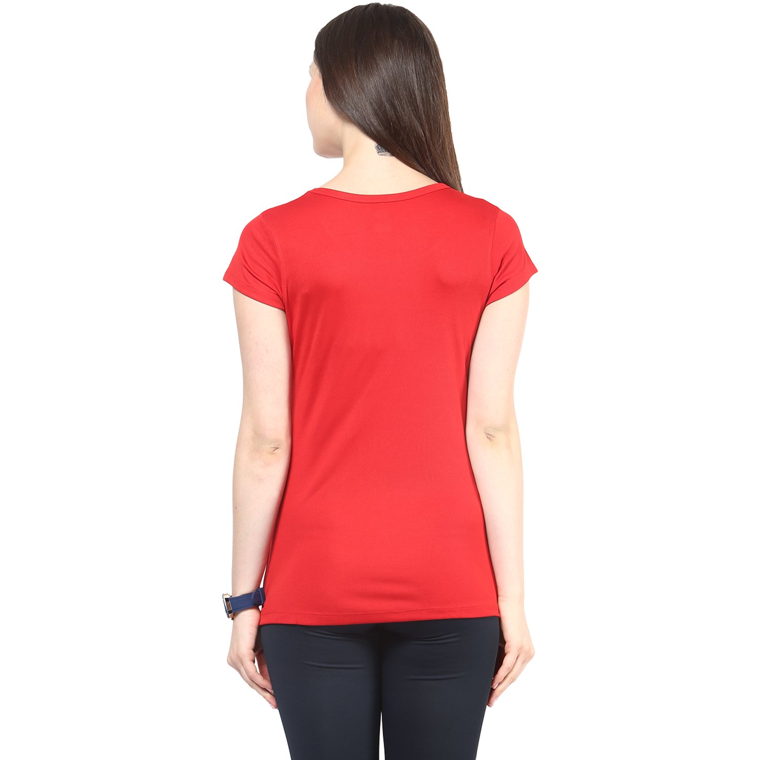 berge women's instadry round neck red tee