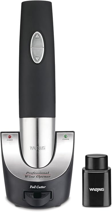 Waring Pro Wo50b Cordless Wine Opener With Vacuum Sealer And Foiler Cutter Black Electric Wine Bottle Openers Kitchen Dining Amazon Com