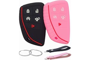REPROTECTING Silicone Rubber Key Fob Cover Compatible with 2025-2022 Chevy Chevrolet Silverado 1500 GMC Sierra 1500, 2025 2024 Silverado Sierra 2500HD 3500HD (Black Pink)