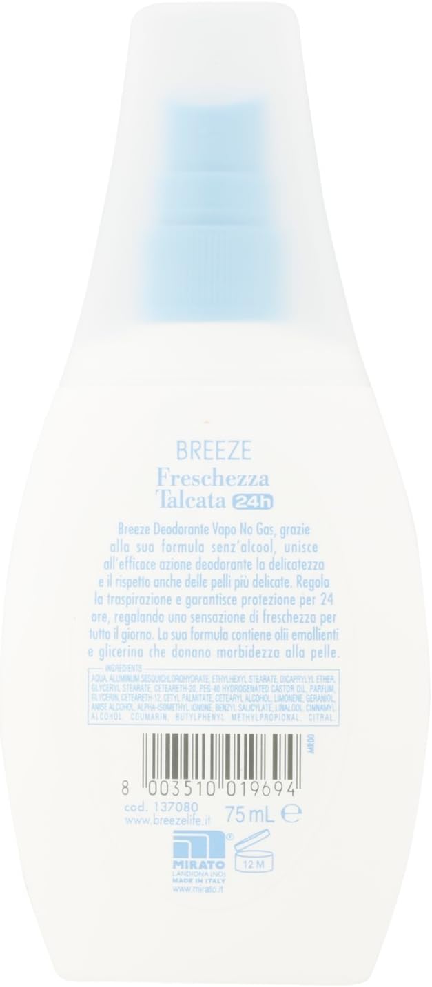 Breeze Spray Deodorant, Talc, 75 ml, Bianco, 75 ml (Pack of 1) - Image 4