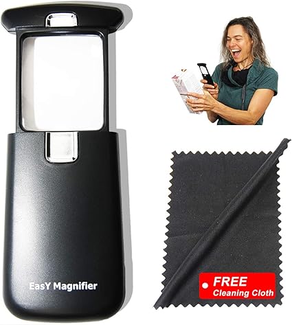 magnifying glass with light for reading books