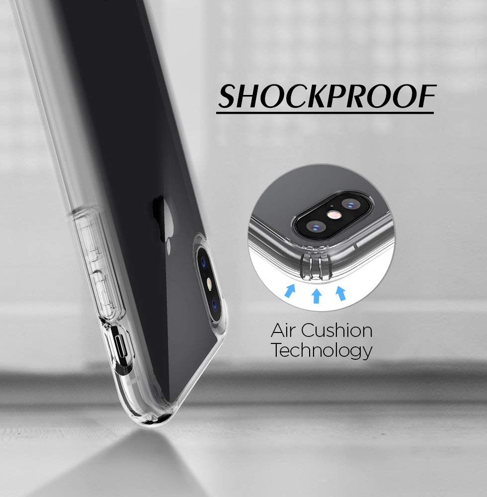 iPhone Xs Max Case,PC TPU Hybrid 2 in 1 Protective Case for iPhone Xs Max, Transparent iPhone case, Anti-Scratch Hard Back,iPhone 6.5\