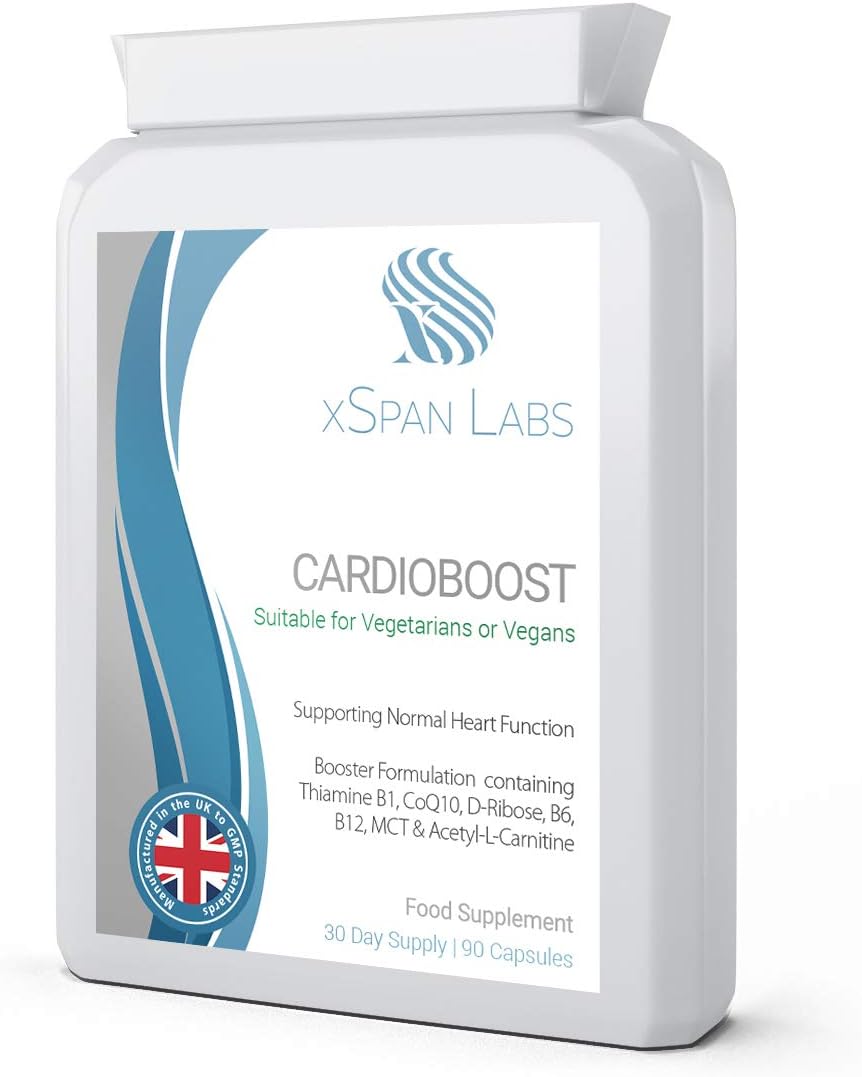 CardioBoost 90 Capsules, CoQ10, Acetyl L-Carnitine & D-Ribose with B Vitamins & MCT