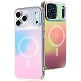 Dosanlues Magnetic for iPhone 17 Pro Case Iridescent Holographic, [Compatible with Magsafe] Matte Translucent Slim Protective Phone Case for iPhone 17 Pro