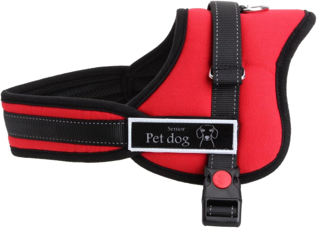 Larger-breed Dogs Harness Vest, Sinbury® Red Adjustable Soft Padded Non Pull Dog Harness Vest for Dog Training or Walking - L