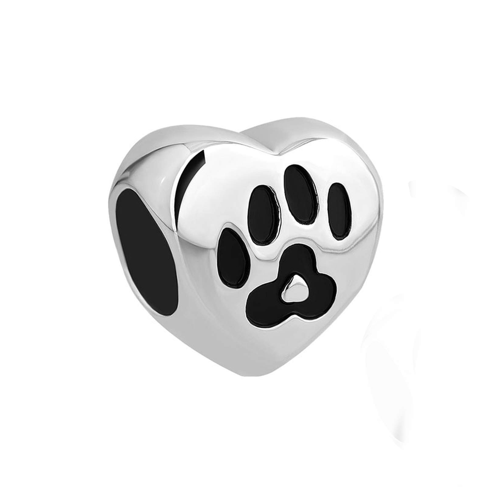Love Heart Dog Mom Paw Charm Compatible with Pandora Charm Bracelets Women Jewellery Family Daughter Mum Mothers Day Birthday