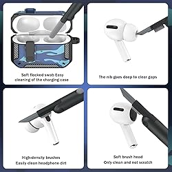 RFUNGUANGO for AirPods Pro Case Cover with Cleaner