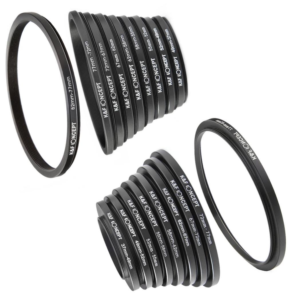 Filter Ring Adapter, K&F Concept 18pcs Camera Lens Filter Metal