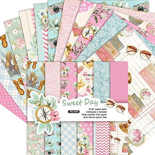 cosyhouse Christmas Pattern Paper Scrapbook Paper Pad Scrapbooking Vintage Exquisite Cardstock, 6''6'' Single Sided Pattern Decorative Paper Card For DIY Album Scrapbook Greeting Card - 24 PCS