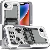 Candykisscase Case for iPhone 16E, Unique Handheld Game Console Design Shock-Absorption Hard PC and Inner Silicone Hybrid Dual Layer Armor Defender Case for iPhone 16E (Video Game Console) White