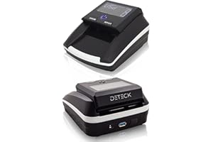 DETECK DETECK DT10C Portable Counterfeit Bill Detector Machine, Automatic 4-Way Direction USD & EUR Value Counting, Counterfeit Money Detector UV/IR/MG for Small Businesses (Battery Included)