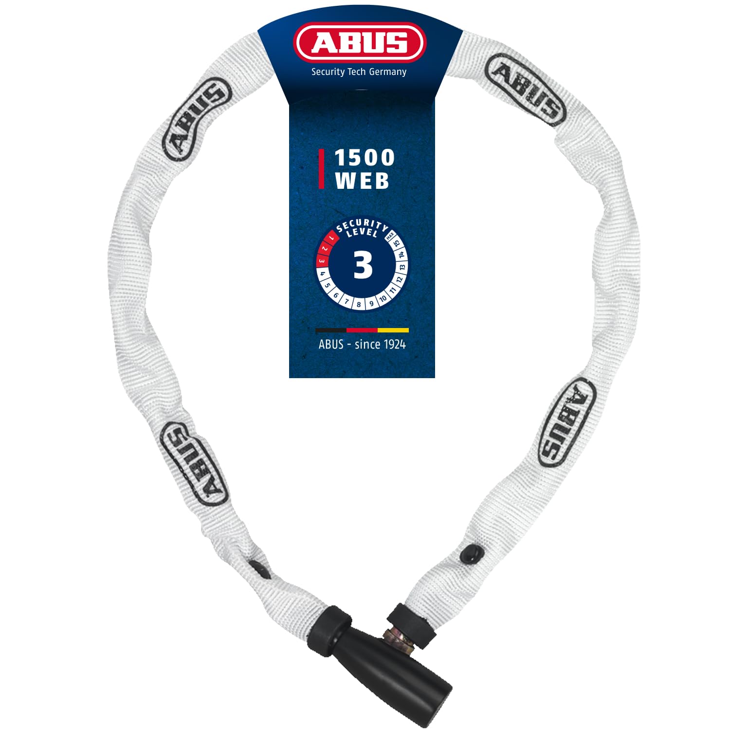 ABUS chain lock 1500 Web - bicycle lock made of special steel - 4 mm thick round chain - security level 3