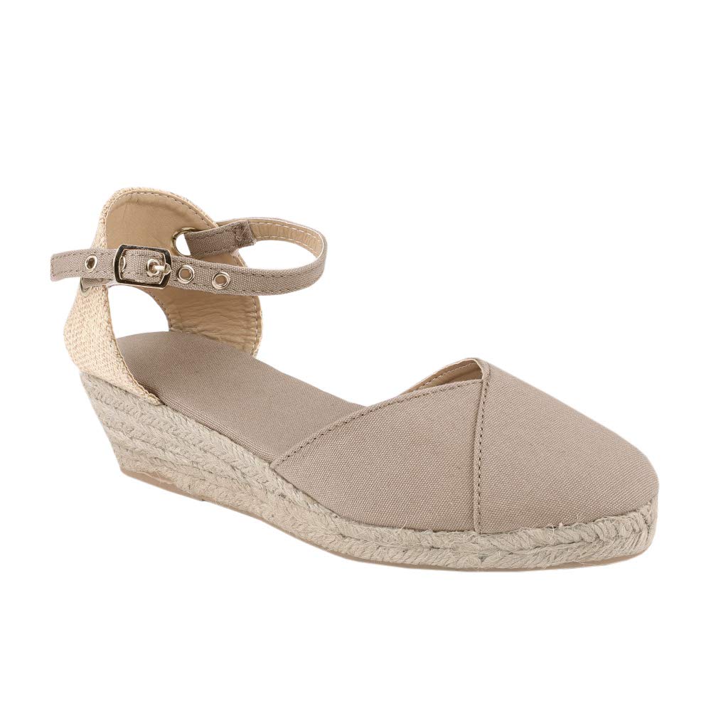 Women’s Wedge Espadrilles Ankle Buckle Canvas Wrap Slingback Braided Summer Platform Sandals - Image 4