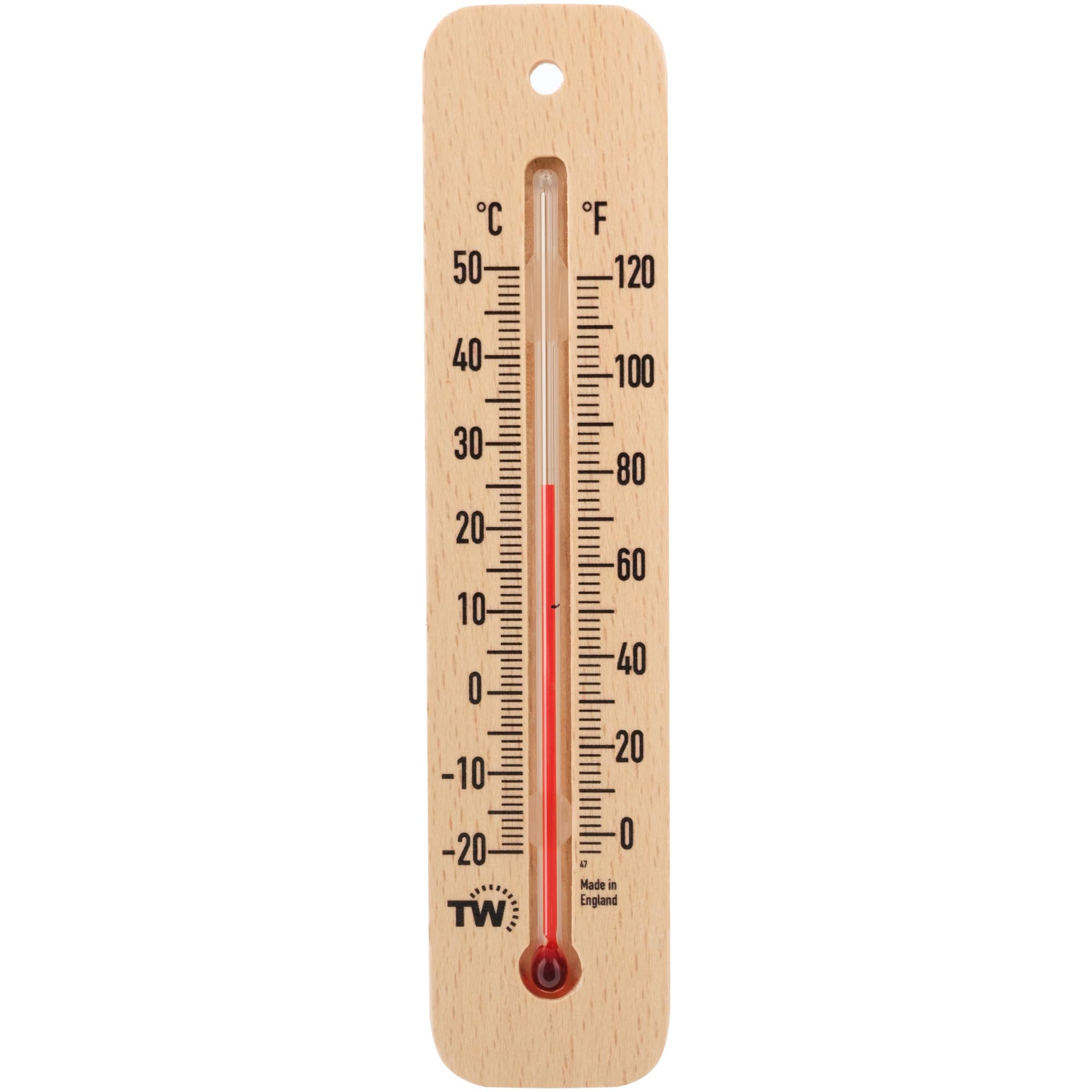 Traditional Wooden Room Thermometer to Measure Room Temperature - Can be Used Indoor or Outdoor and is Ideal for Home, Office, Garden, Greenhouse or Garage