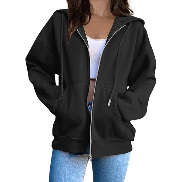 Amazon.com: ZXCTKA Black Zip Up Jacket Women,Women's Full