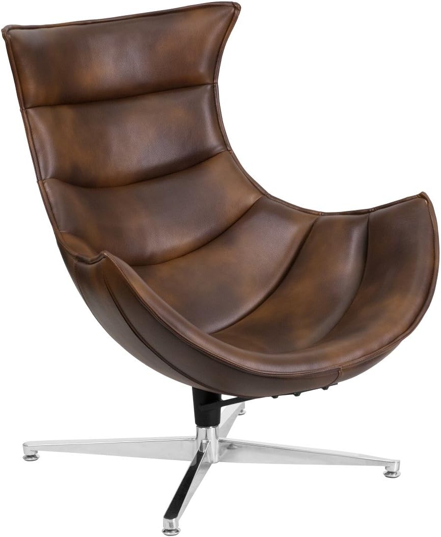 MFO Bomber Jacket Leather Swivel Cocoon Chair