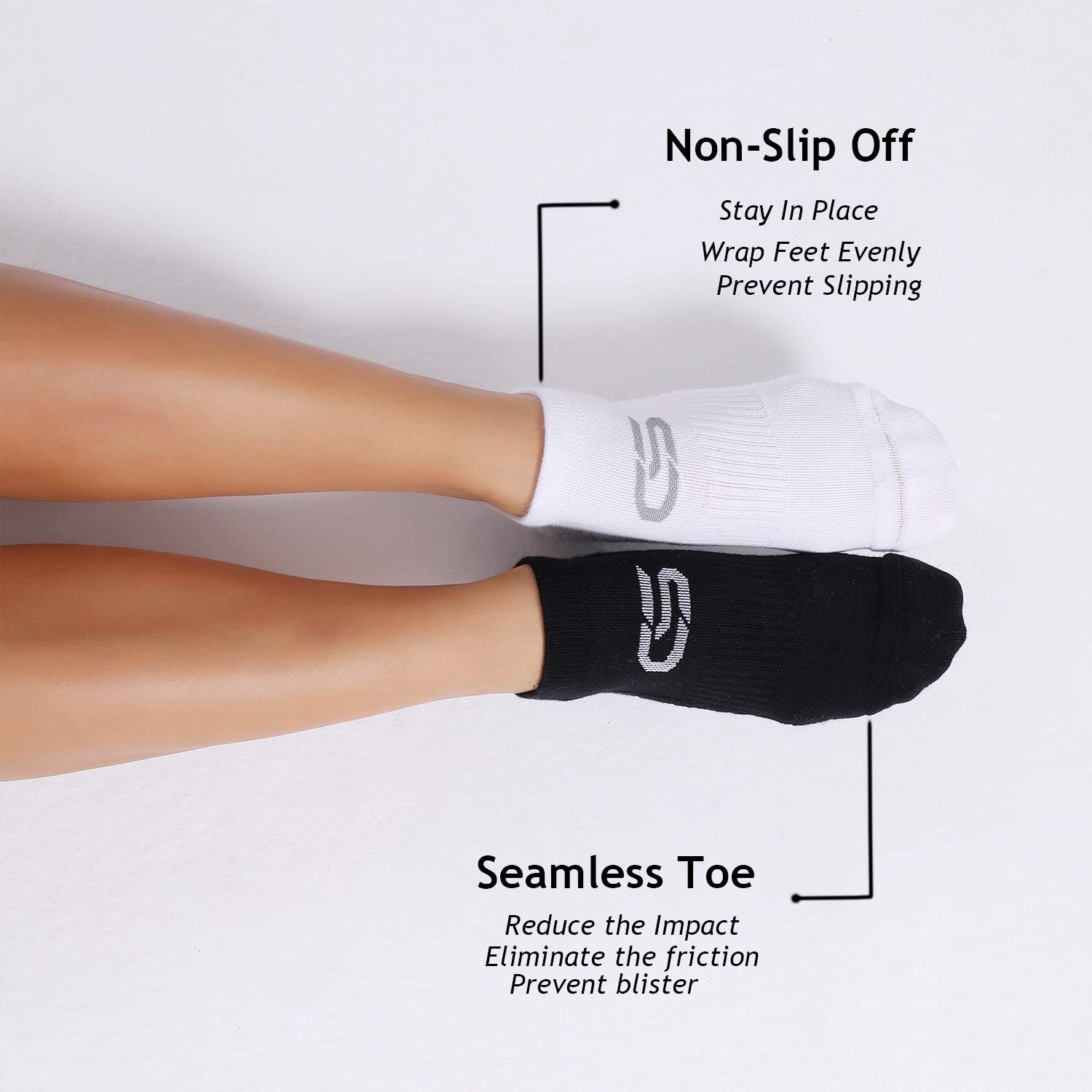CelerSport 6 Pack Men's Ankle Socks with Cushion, Low Cut Athletic Running Socks: Clothing