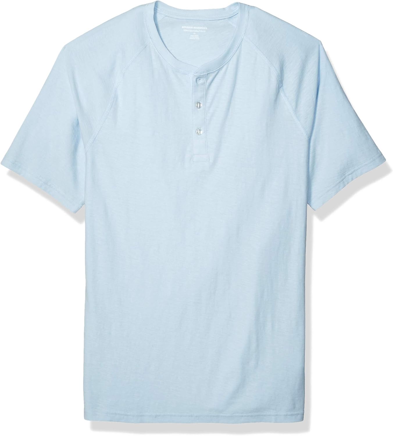  Essentials Men's Slim-fit Short-Sleeve Slub Henley T-Shirt: Clothing