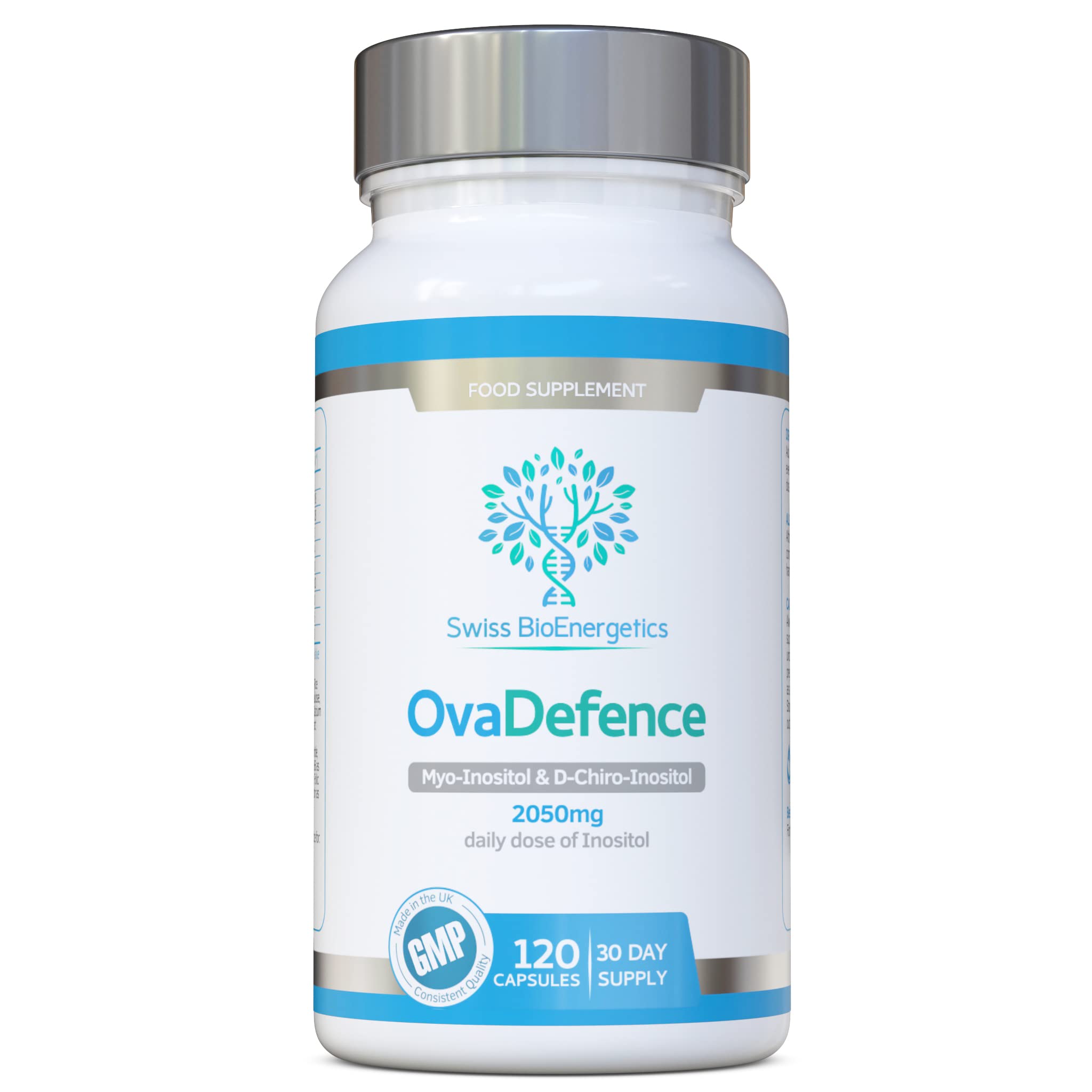 Myo Inositol & D Chiro Inositol OvaDefence, PCOS Supplement - 2050mg, 30 Day Supply | with Methyl Folate, Chromium & Methylated B Vitamins | Balanced 40:1 for Hormonal & Ovarian Support – UK Made