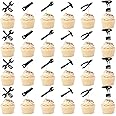 24PCS Tools Cupcake Topper，Wrench Hammer Drill Pliers Handsaw Tape Measure Screwdriver Construction Tools Cake Decorating，Boys Men Birthday Cake decoration，Labor Day Party Decorations