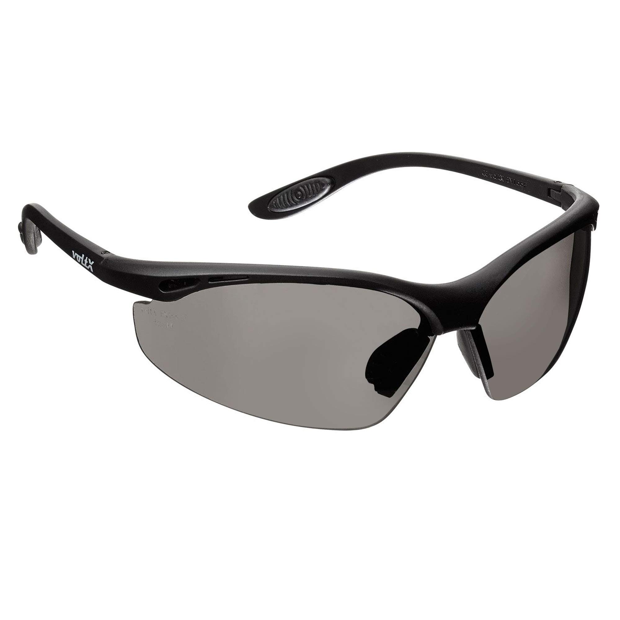 voltX 'CONSTRUCTOR' Wraparound Safety Glasses/Cycling Sports Glasses (Smoke/Grey Lens) UKCA & CE EN166F certified. Anti-fog and Anti-scratch, UV400 lens protection.