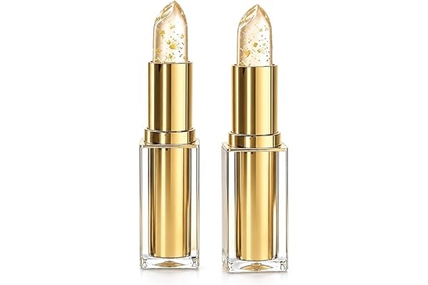 Lipstick, Colour Changing, Clear‑Pink Gold Foil Mature Women
