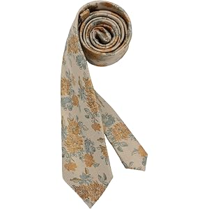 Dvmmlis Floral Ties for Men Long Skinny Mens Neck Tie with Flower Print | Vintage Flower Pattern, Hand-tied Design, Long Skin