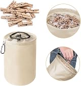 Vicloon Rose Peg Bag Large Clothespin Holder with Drawcord and Hook view 4