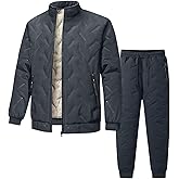 YSERB Mens Fleece Sweatsuits 2 Piece Set Zip Up Jacket Sherpa Lined Sweatpants Tracksuit Thermal Winter Jogger Sets Outfits