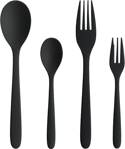 Amazon Co Jp ナガオ フェスタン ディナーカトラリーセット 4本 ブラック 18 8ステンレス 日本製 ホーム キッチン
